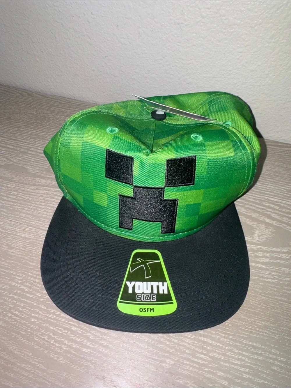 MINECRAFT Allover Print Creeper Snapback Cap- youth